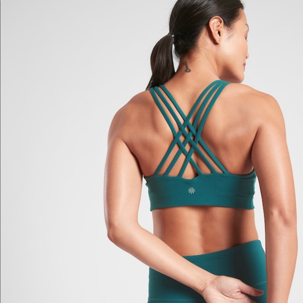 NWT Athleta Hyper Focused Bra A-C XS Dark Green